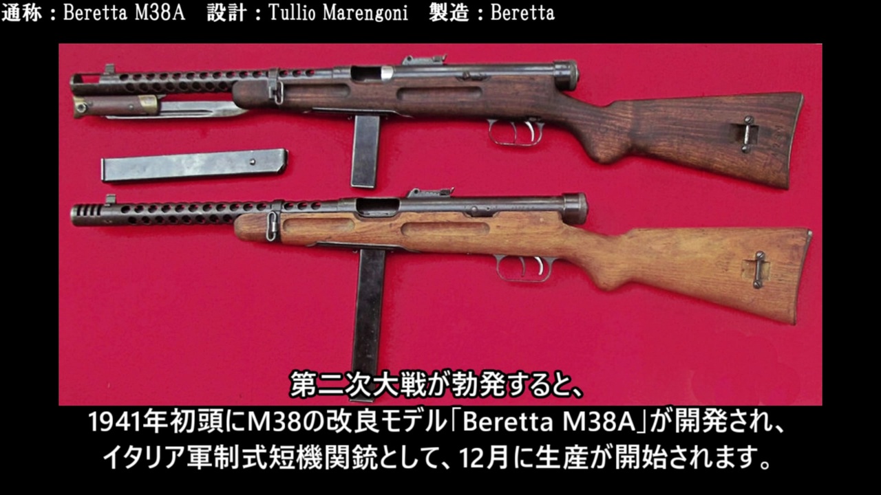 名銃を知れ イタリアの短機関銃 1 Beretta M1918 Mab 38 Beretta M12 ゆっくり解説 ニコニコ動画