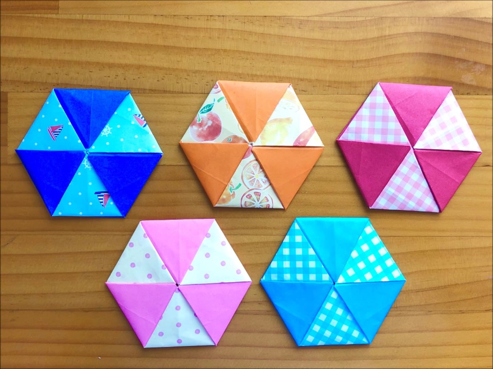 折り紙2枚で作る六角形コースター ニコニコ動画