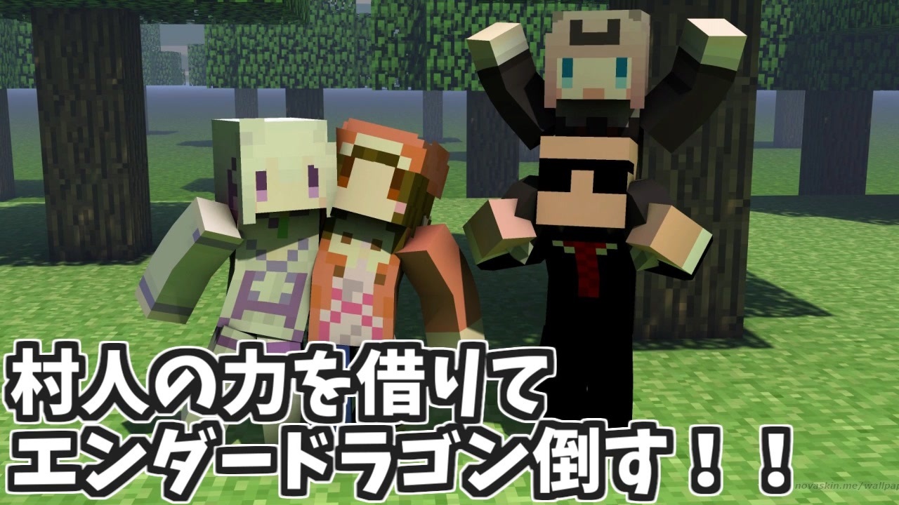 Minecraft 村人の力を借りてエンダードラゴン倒す Part01 ニコニコ動画