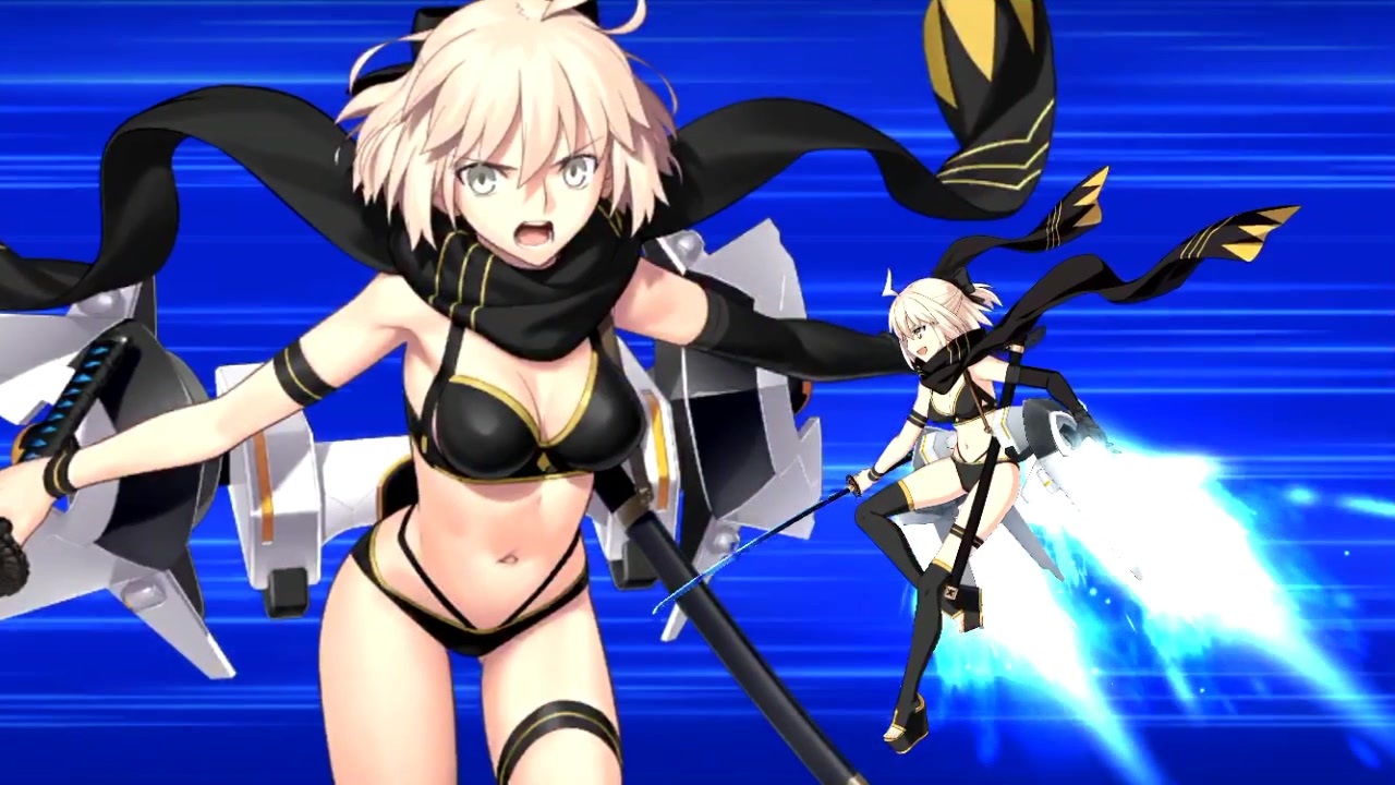 【FGO】水着沖田総司(アサシン) モーション (スキル＋宝具＋EXアタック) Soji Okita Noble Phantasm【見参！  ラスベガス御前試合～水着剣豪七色勝負！】