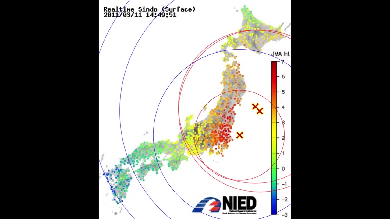 改訂版 東北地方太平洋沖地震 強震モニタ リアルタイム震度 地震波付き ニコニコ動画
