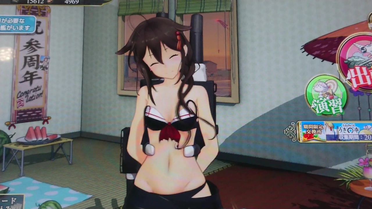 艦これアーケード 時雨改二【水着mode】 中破母港 - ニコニコ動画