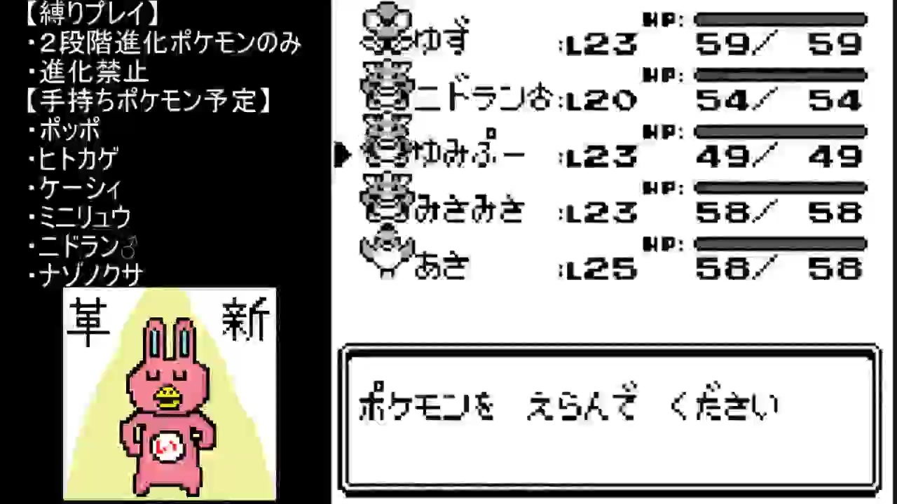 ポケモン赤を進化禁止縛りでプレイ 8 ニコニコ動画