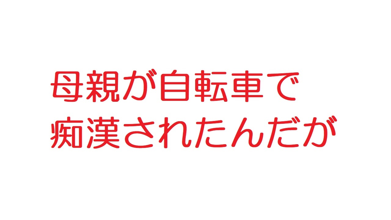 母親が自転車に痴漢されたスレ 釣