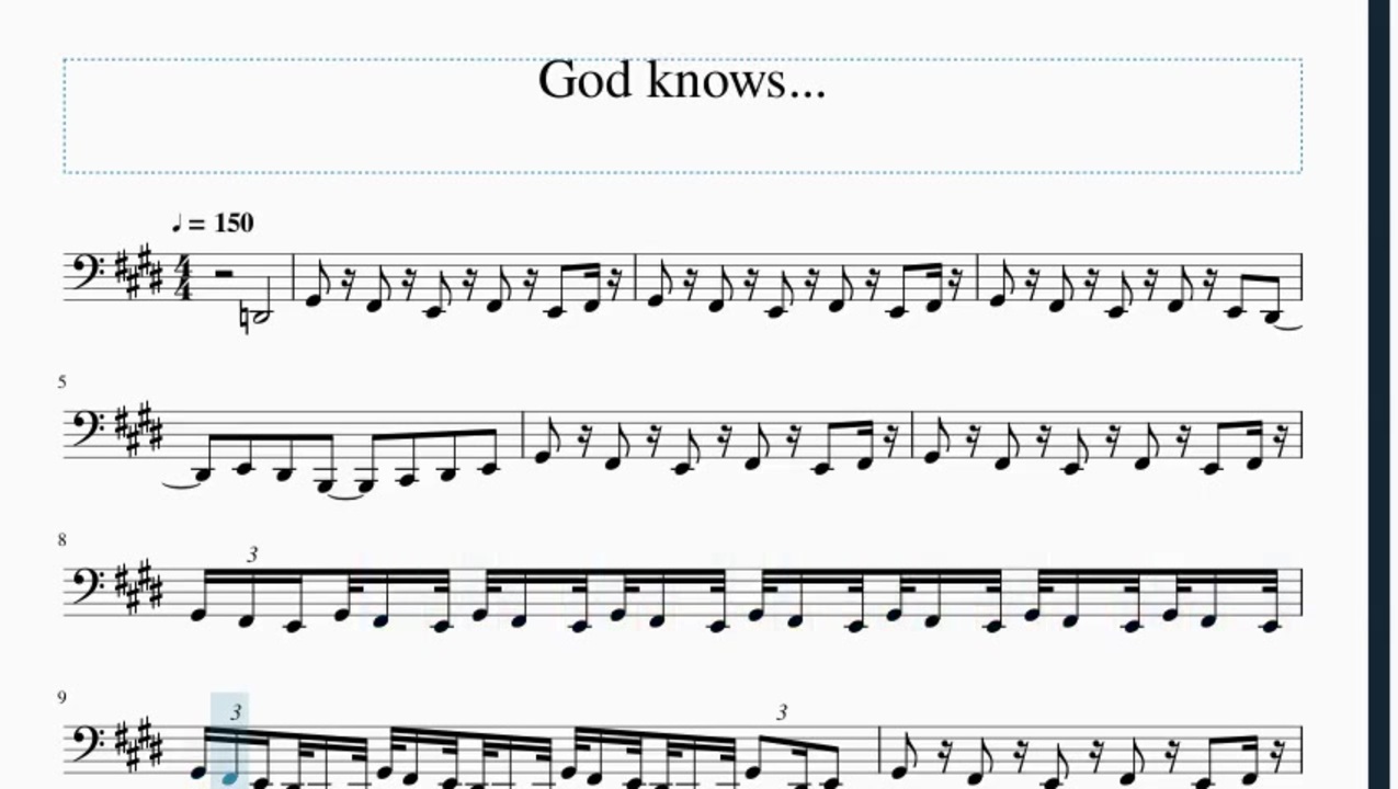 God Knows Tuba楽譜 ニコニコ動画