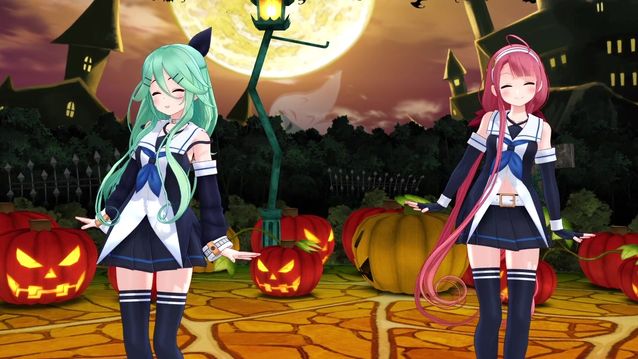 Mmd 艦これ 江風と山風でhappy Halloween ニコニコ動画