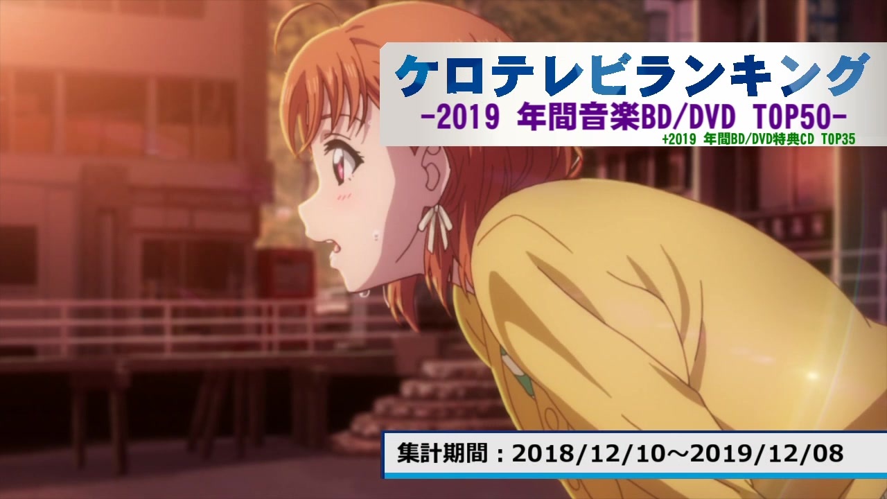 年間アニソンランキング 19年bd Dvd Top50 ケロテレビランキング ニコニコ動画