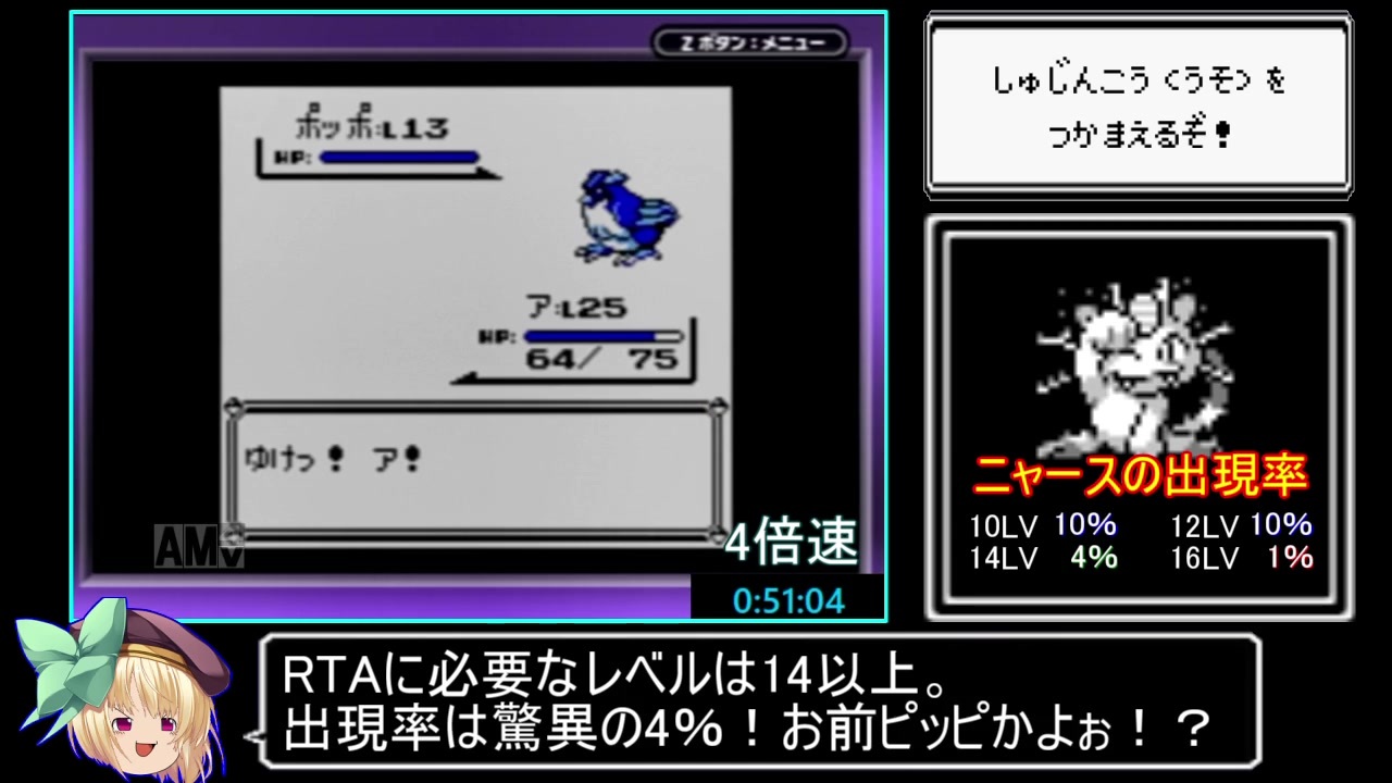 ポケットモンスター青版 ぎゅうたチャートrta 2時間41分14秒 Part2 5 ニコニコ動画