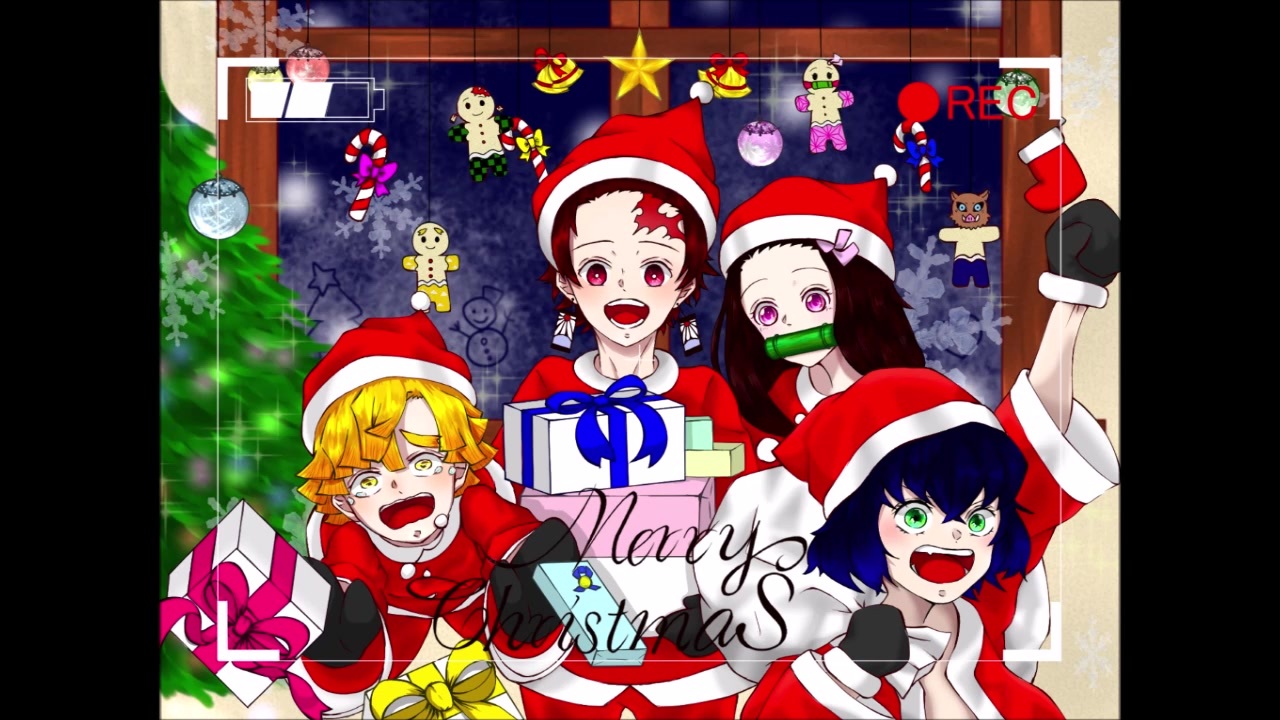 鬼滅の刃 クリスマスイラスト描いてみた ニコニコ動画