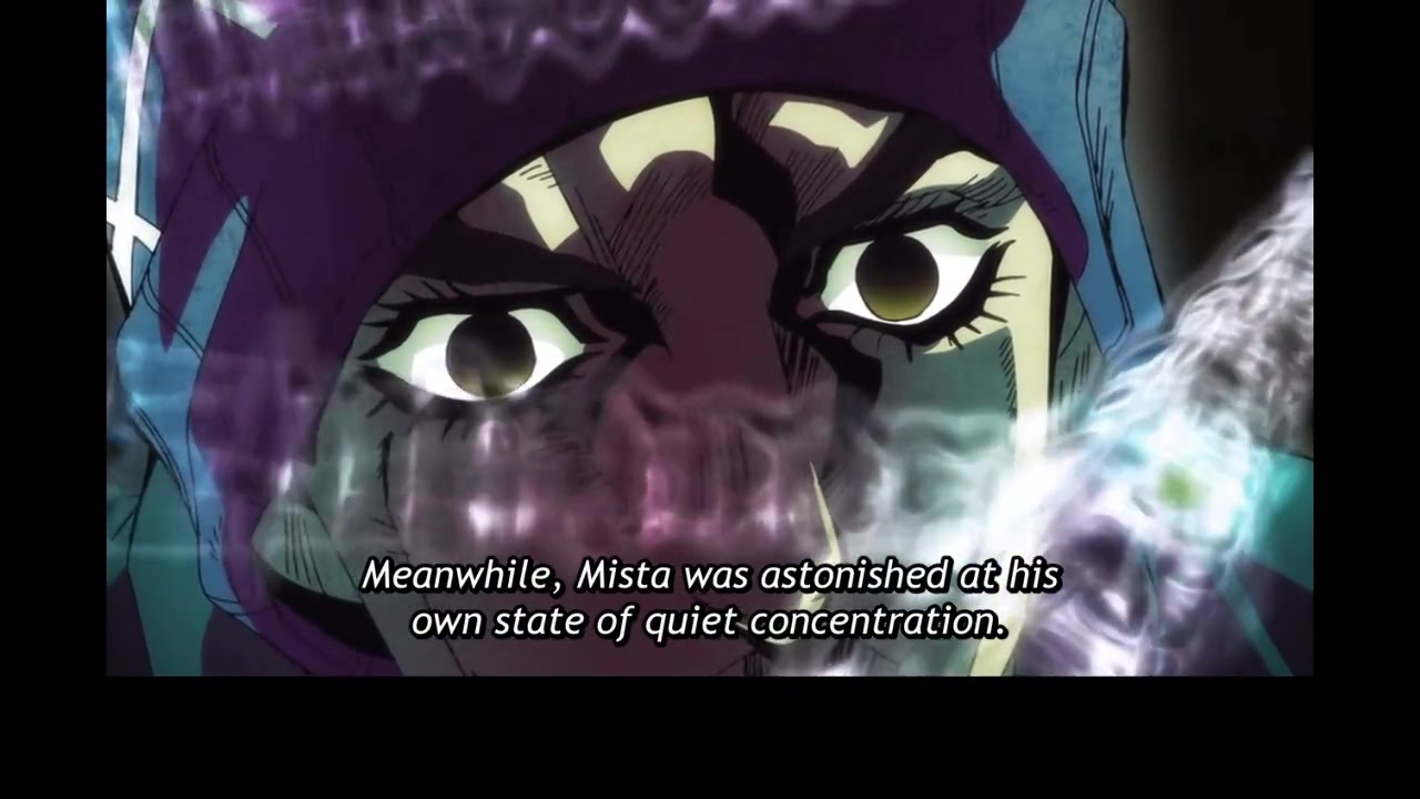 ジョジョの奇妙な冒険gw 英語吹替版 第08話 Mista Found The Strength To Cut Through The Darkness That Gripped His Soul ニコニコ動画