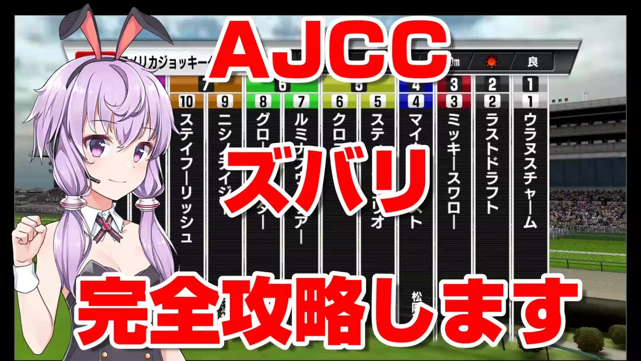 競馬に人生賭けた Voiceroid実況 Ajcc記念 完全攻略します ニコニコ動画