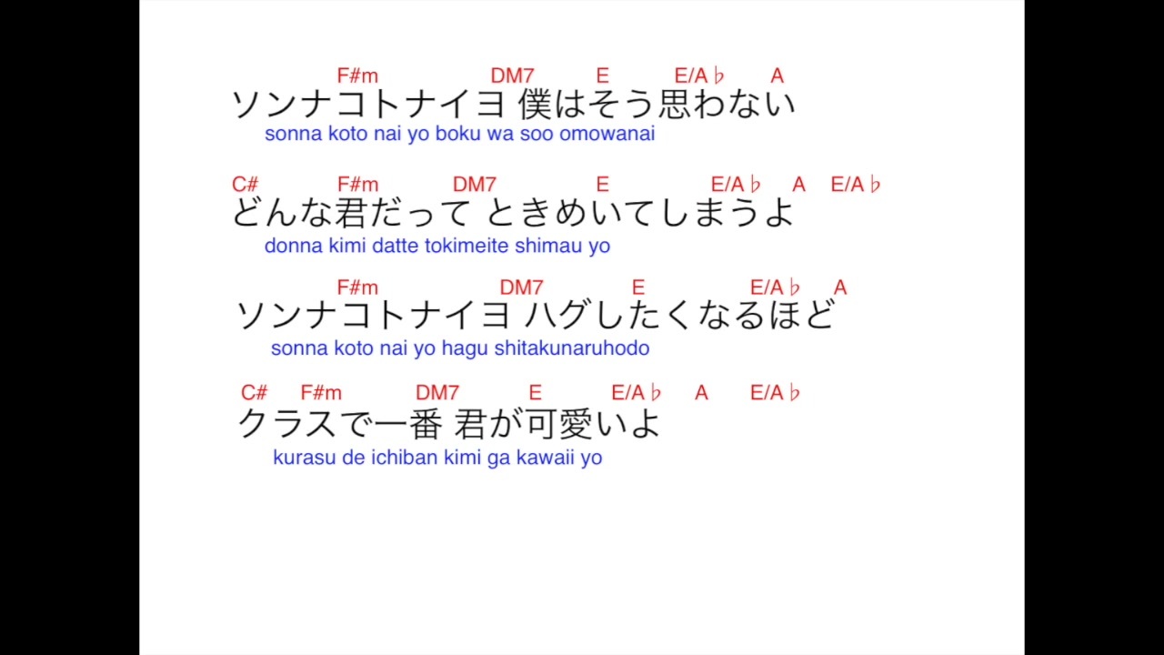 日向坂46 ソンナコトナイヨ コード歌詞付きカラオケ ニコニコ動画