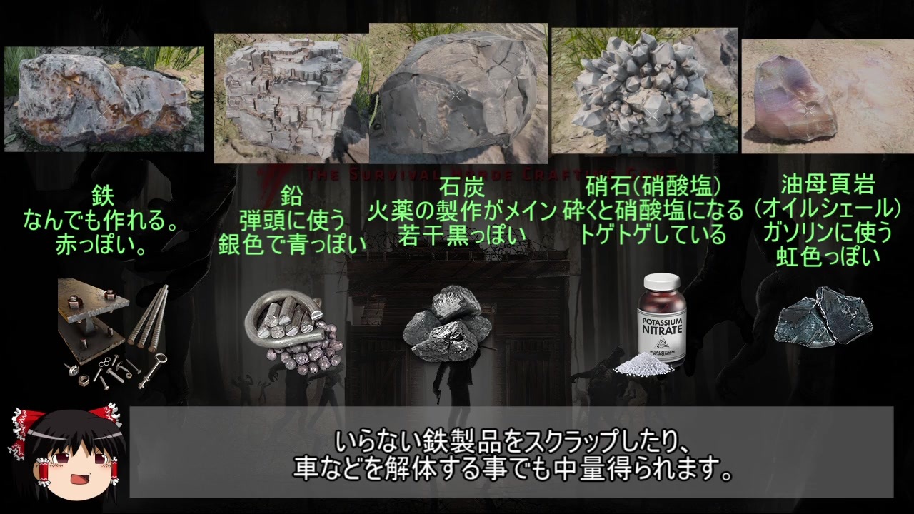 ゆっくり解説 5分で分かる7days To Die A18 3 採掘 銃弾の作り方編 ニコニコ動画