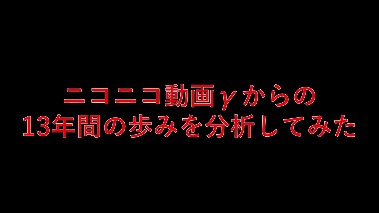 ニコニコ動画γからの13年間の歩みを分析してみた - ニコニコ動画