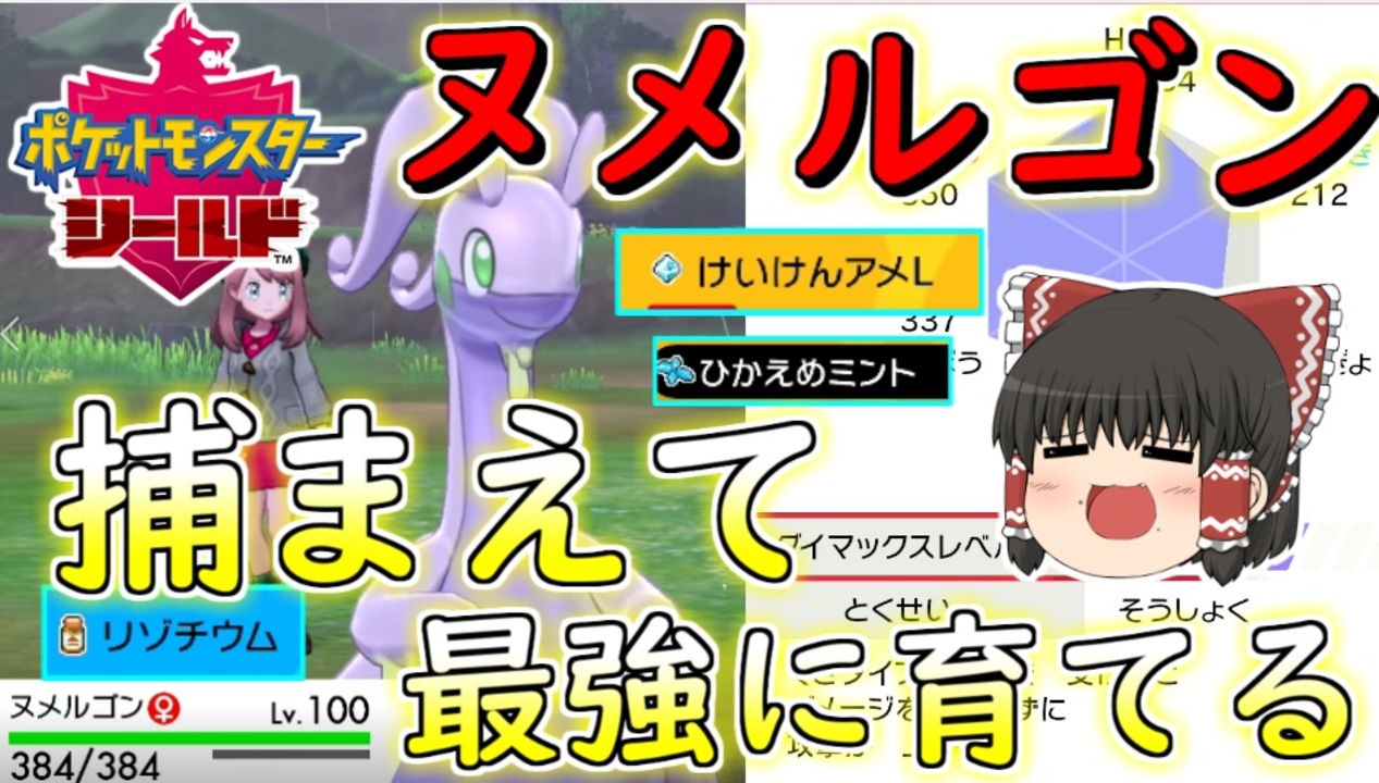 ポケモン剣盾 ヌメルゴンさんを捕まえて新育成法で最強に育て上げる ゆっくり実況 ニコニコ動画