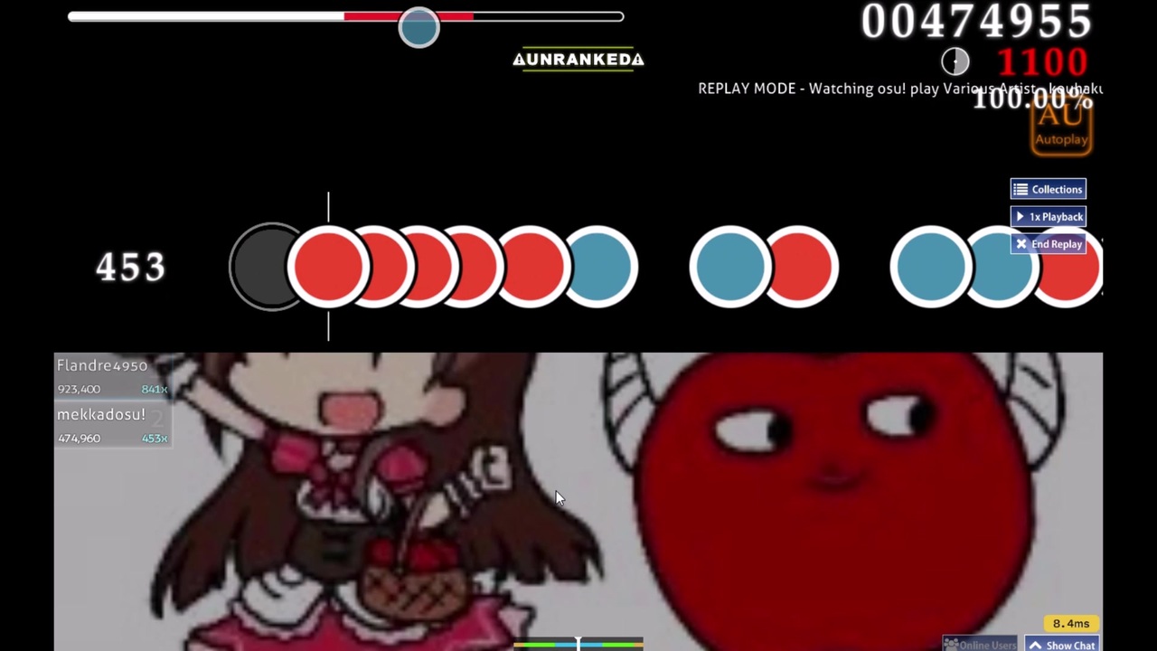 Osu Taiko 紅白たべるんごの歌合戦メドレー合作 紅組 ニコニコ動画
