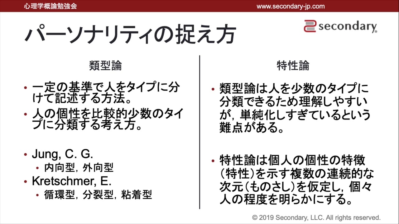 類型論と特性論 心理学概論勉強会movie 解説 講座 動画 ニコニコ動画