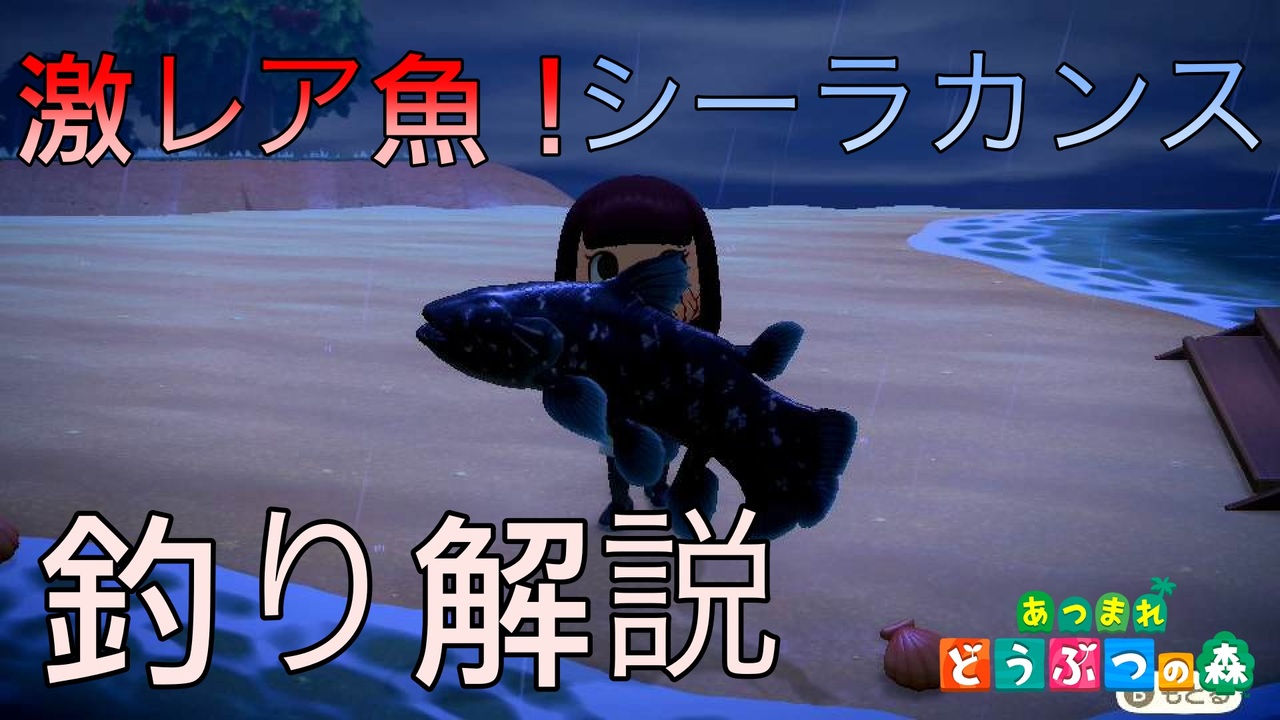 あつ森 激レア魚シーラカンスゲット 釣り方解説 実況 ニコニコ動画