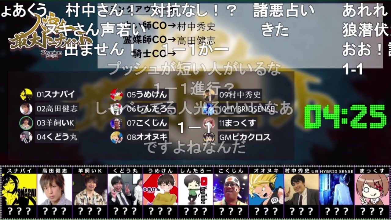 人狼最大トーナメントseason6 04 1 6 エンターテイメント 動画 ニコニコ動画