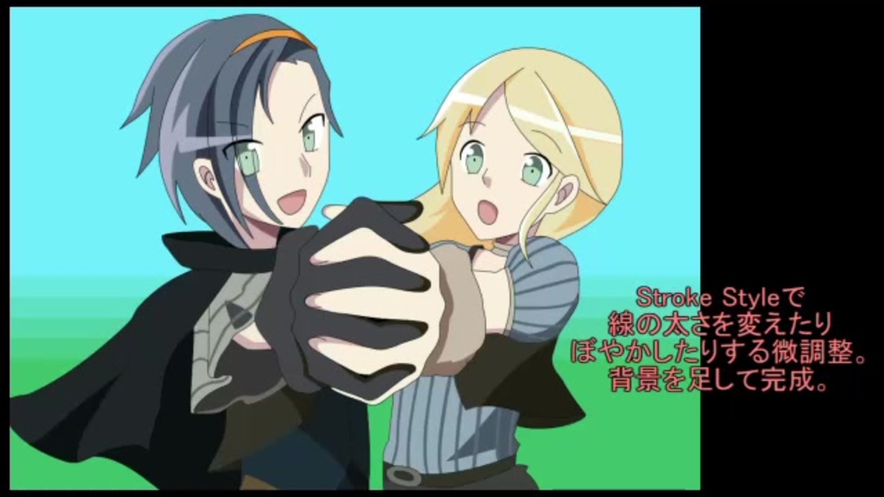 アニメ画像キャラ替えトレス作成記録 改変アナログ色塗りデジタル ニコニコ動画