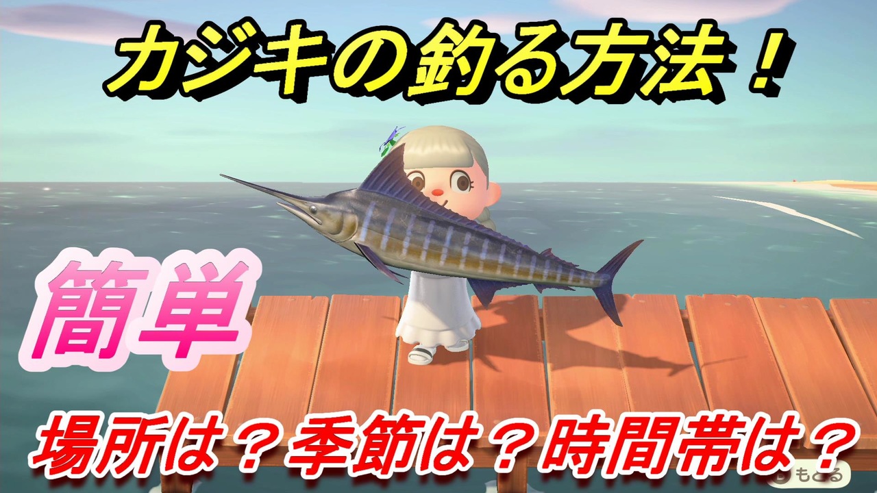 あつまれどうぶつの森 カジキを釣る方法 場所は 季節は 時間帯は 魚図鑑コンプへの道 釣り攻略 あつ森 ニコニコ動画