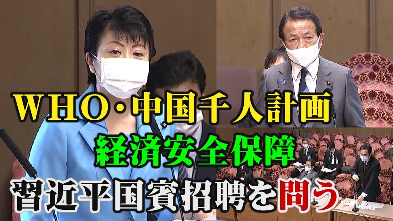 有村治子 ｗｈｏ他国連機関 中国千人計画 経済安全保障 習近平国賓招聘を問う 6 2 参議院財政金融委員会 桜r2 6 3 ニコニコ動画