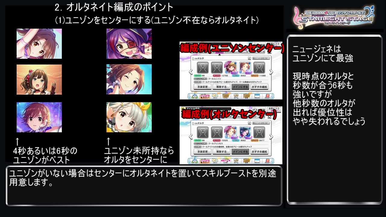 デレステ オルタネイト編成の組み方解説 Voiceroid解説 ニコニコ動画