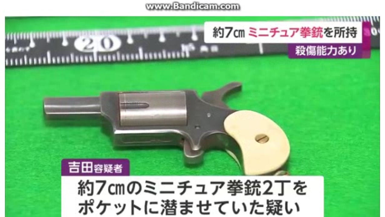 ミニチュア拳銃で逮捕 ニコニコ動画
