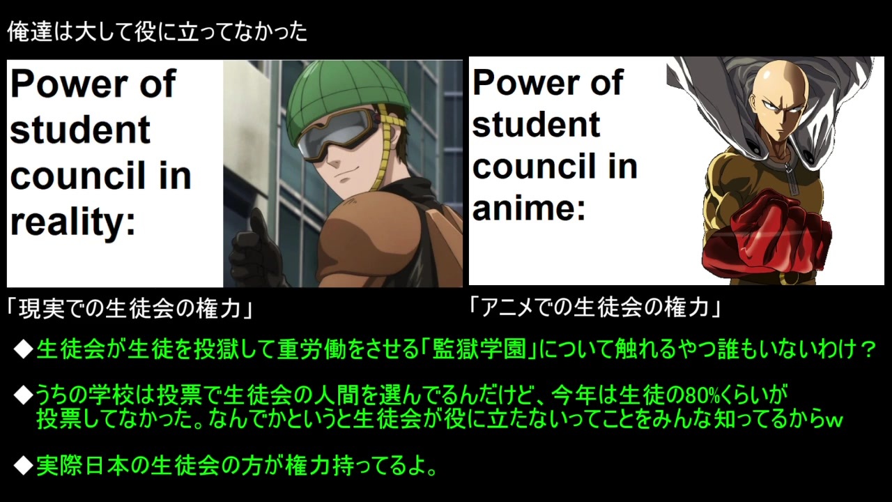 アニメでの生徒会の権力は現実と比べて強すぎる 海外の反応 ニコニコ動画