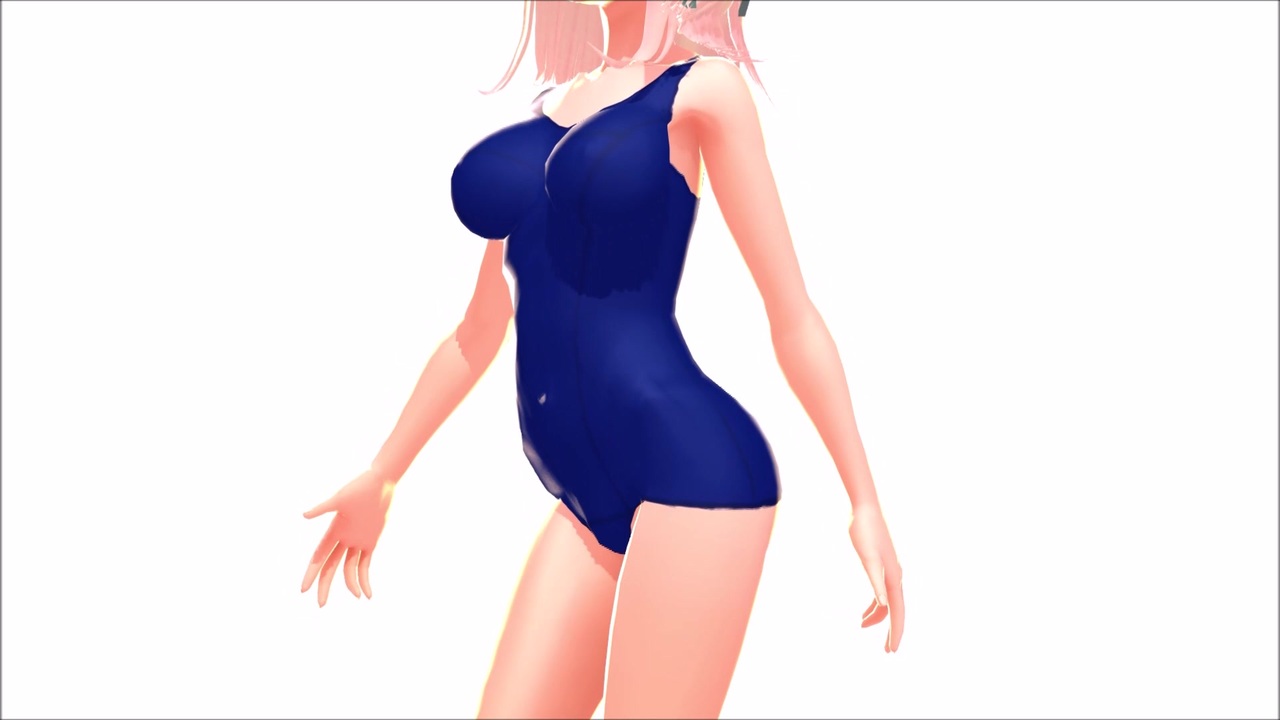 【MMD配布】VRoid ヴィクトリア・ルービン スクール水着 Sexy Walk