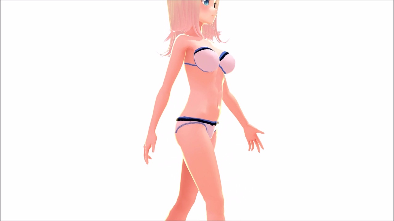 【MMD配布】VRoid ヴィクトリア・ルービン 白ビキニ Sexy Walk