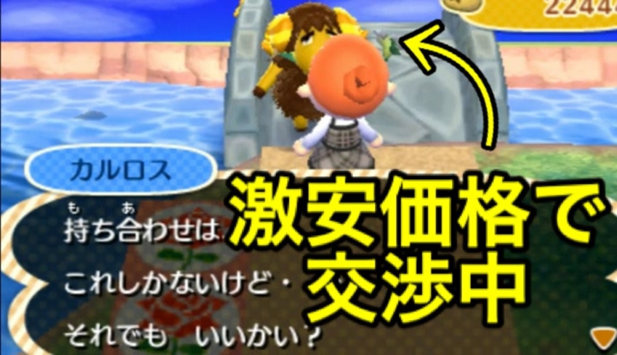 とび森 村整備してたらカルロスが激安価格で他住民からの貰い物を買い取りにきた ニコニコ動画