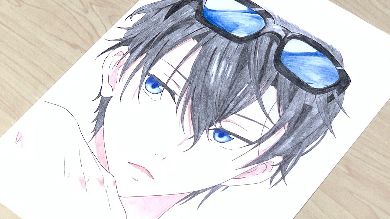 Free! 七瀬遙のイラストを描いてみた！(イケメン男子キャラ)