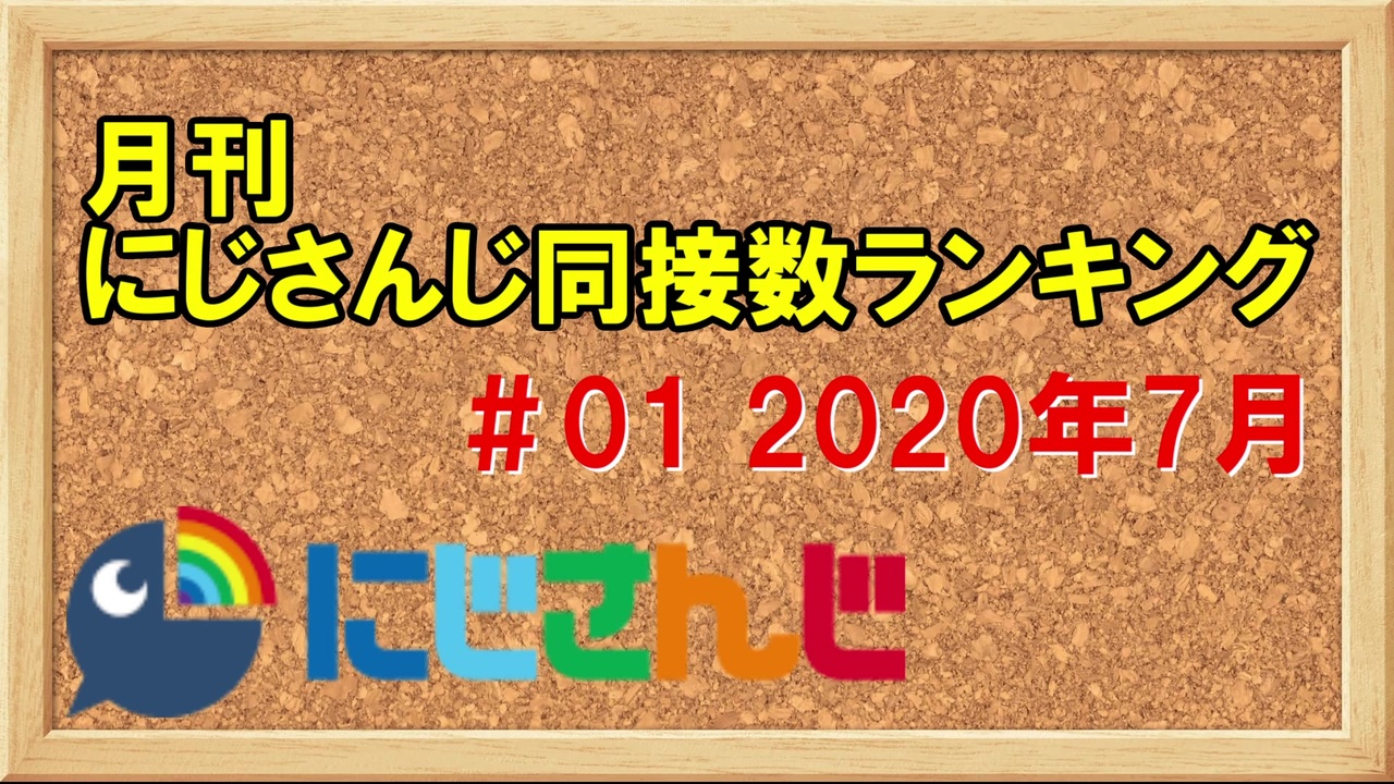 月刊にじさんじ同接数ランキング 01 2020年7月 ニコニコ動画