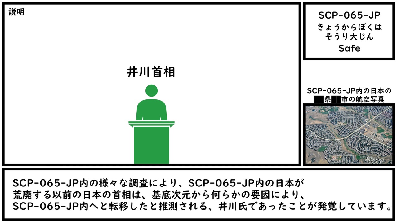 ゆっくり紹介 Scp 065 Jp きょうからぼくはそうり大じん ニコニコ動画