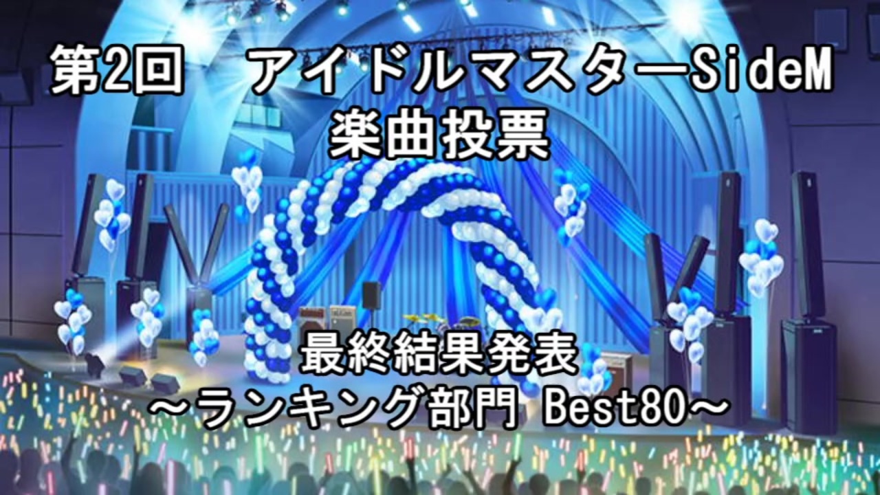 第2回 アイドルマスターsidem楽曲投票 最終結果発表 ランキング部門 Best80 ニコニコ動画