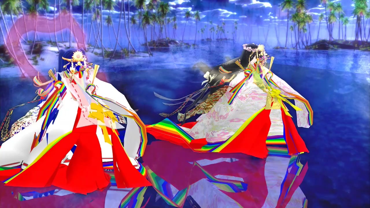 Mmd十二単モデルによる 月と太陽のめぐり ニコニコ動画