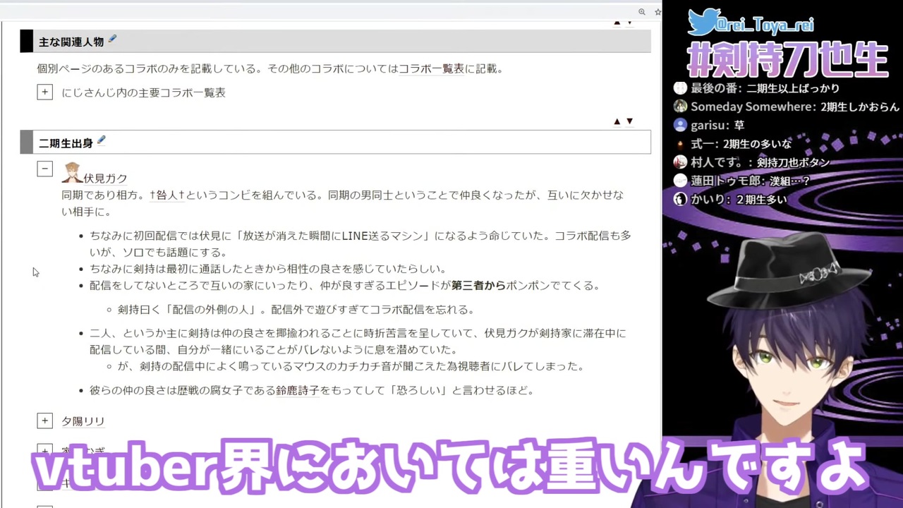 相方 伏見ガク について語る剣持刀也 にじさんじ 切り抜き ニコニコ動画