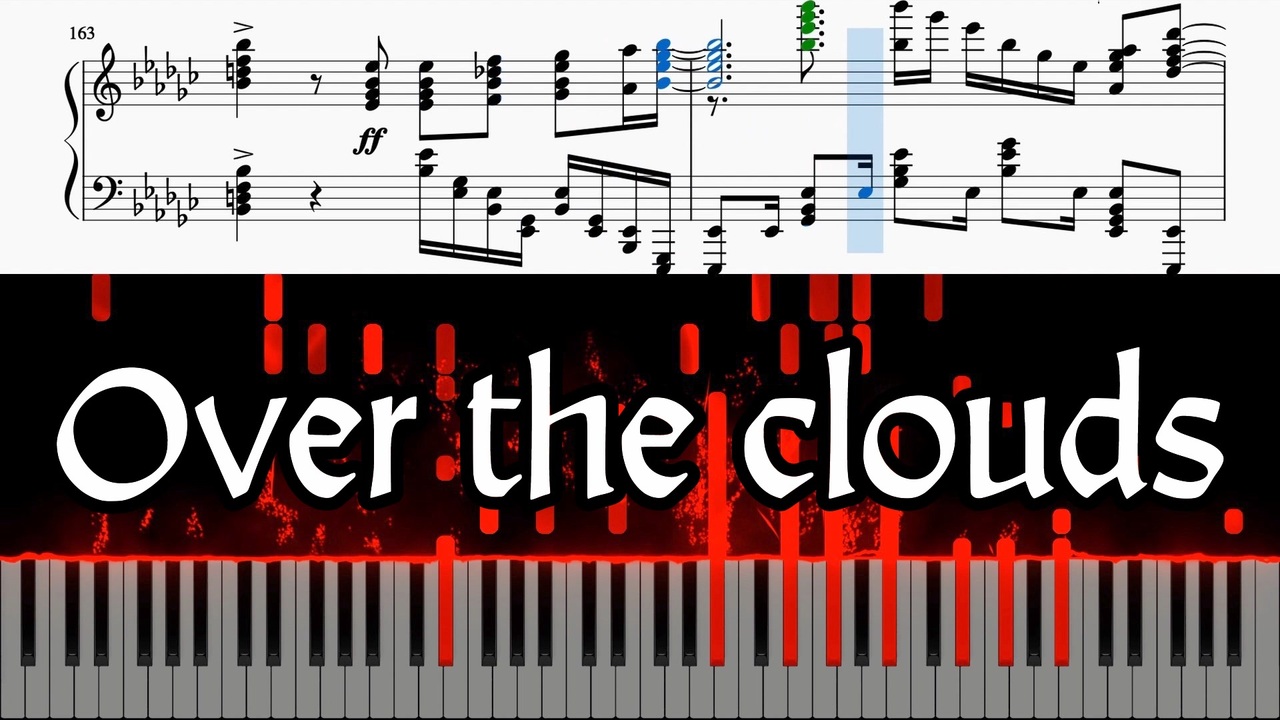 ピアノ 楽譜 over the clouds alan ゴッドイーター op synthesia 超絶技巧