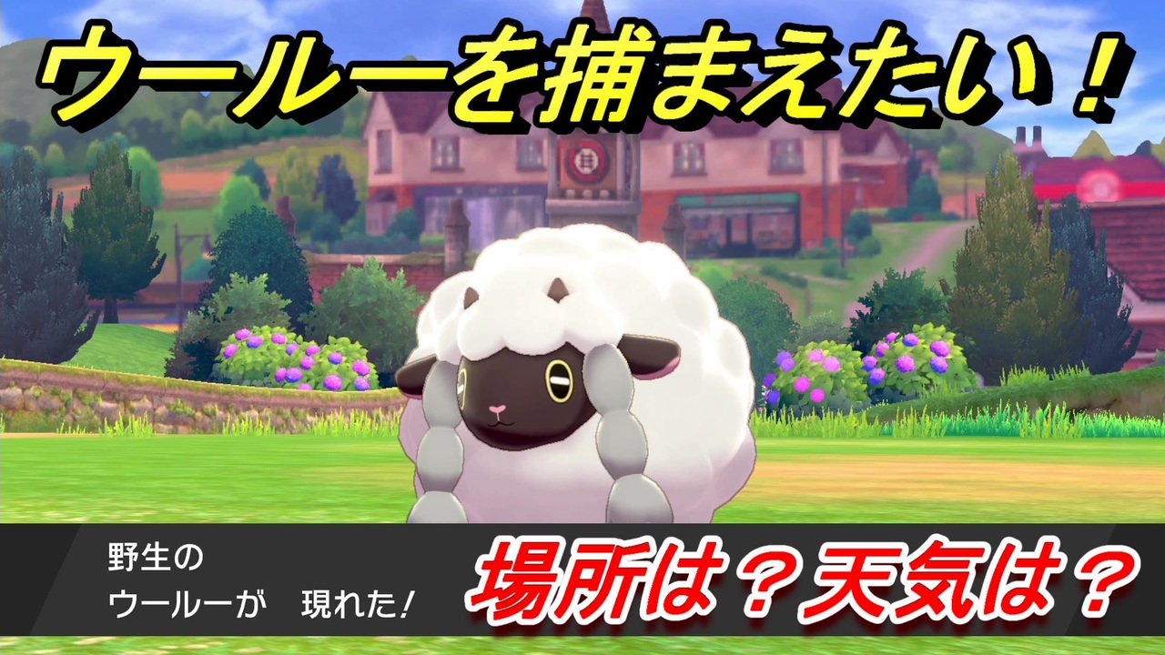 ポケモン剣盾 ウールーを捕まえる方法 オススメの場所は 天気は ポケモン図鑑コンプへの道 ポケモンソード シールド ニコニコ動画