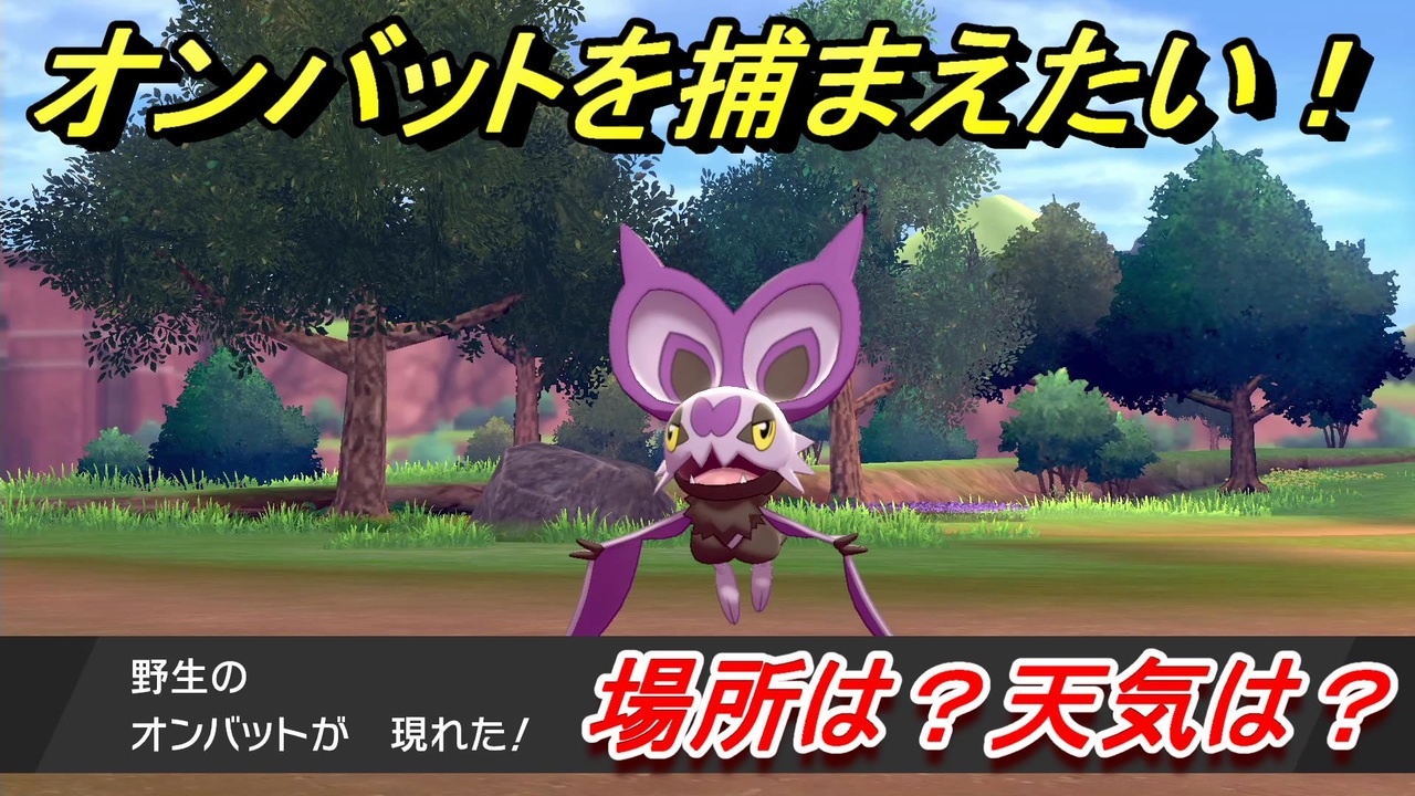 ポケモン剣盾 オンバットを捕まえる方法 オススメの場所は 天気は ポケモン図鑑コンプへの道 ポケモンソード シールド ニコニコ動画