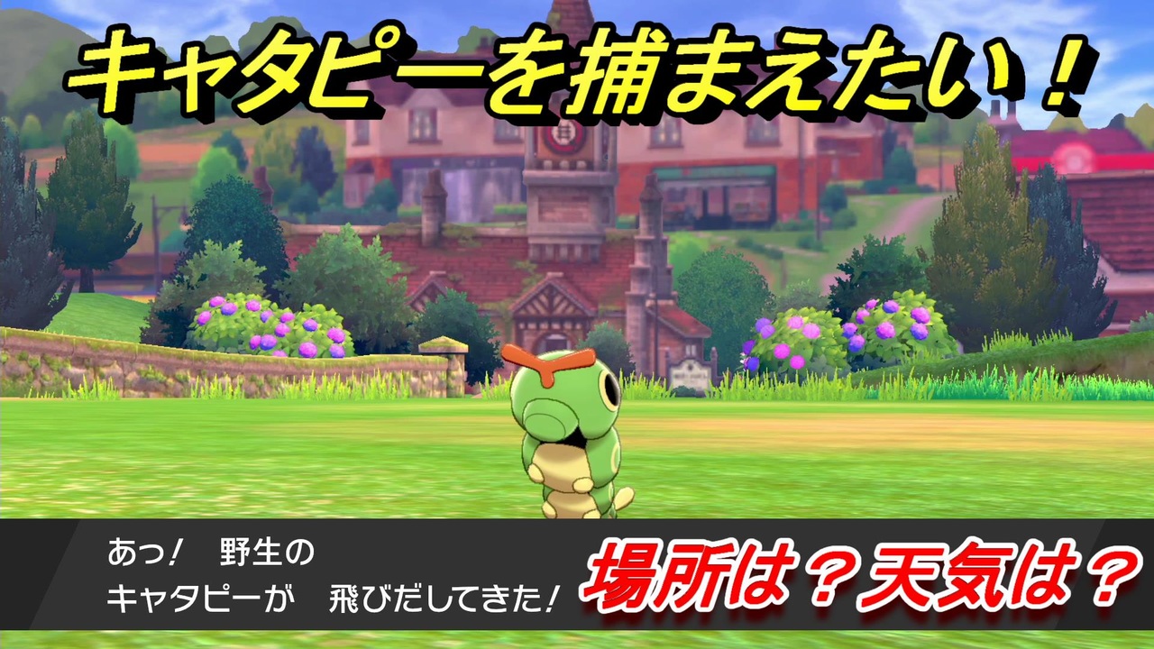 ポケモン剣盾 キャタピーを捕まえる方法 オススメの場所は 天気は ポケモン図鑑コンプへの道 ポケモンソード シールド ニコニコ動画