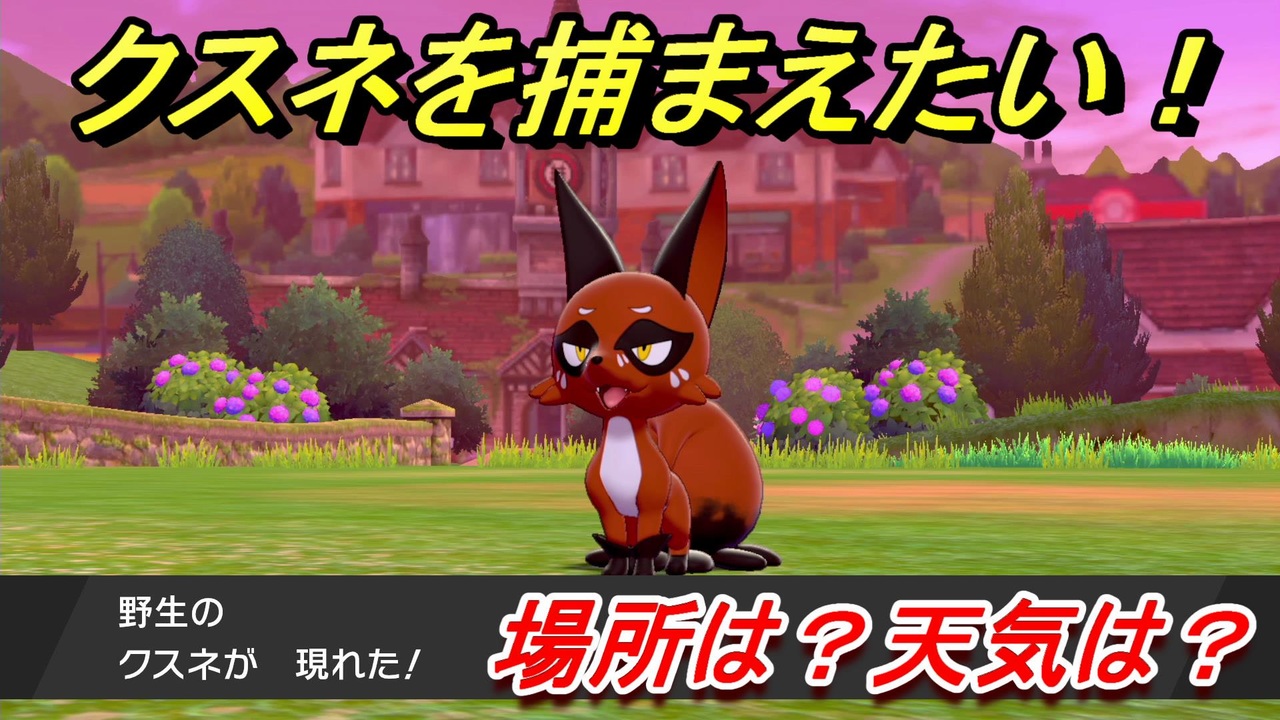 ポケモン剣盾 クスネを捕まえる方法 オススメの場所は 天気は ポケモン図鑑コンプへの道 ポケモンソード シールド ニコニコ動画