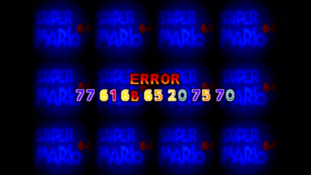スーパーマリオ64 エラー画面2 (フェイク) - ニコニコ動画