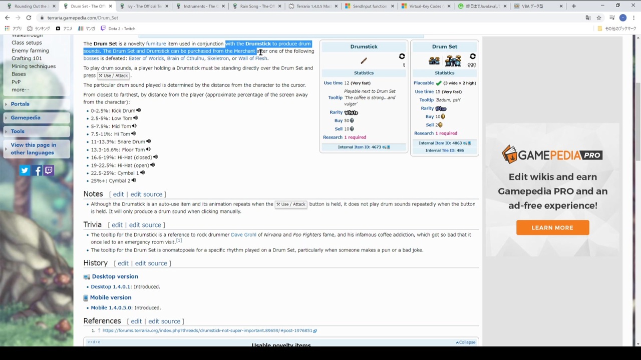 Terraria 1.4.0.5 Master 実況プレイときどき解説 おまけ3（Drum Set, Ivy） ニコニコ動画