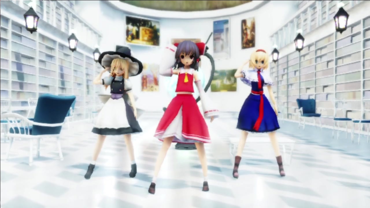 Mmd東方 霊夢 魔理沙 アリスでwave ニコニコ動画