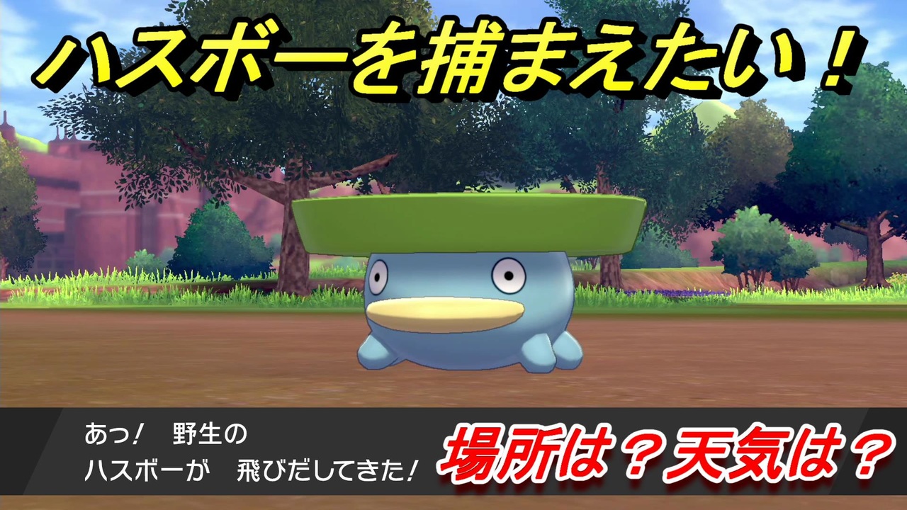 ポケモン剣盾 ハスボーを捕まえる方法 オススメの場所は 天気は ポケモン図鑑コンプへの道 ポケモンソード シールド ニコニコ動画