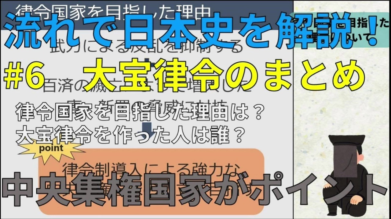 6 大宝律令のまとめ わかる シリーズ 日本史編 ニコニコ動画