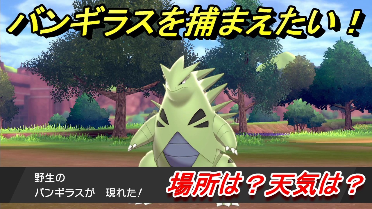 ポケモン剣盾 バンギラスを捕まえる方法 オススメの場所は 天気は ポケモン図鑑コンプへの道 ポケモンソード シールド ニコニコ動画