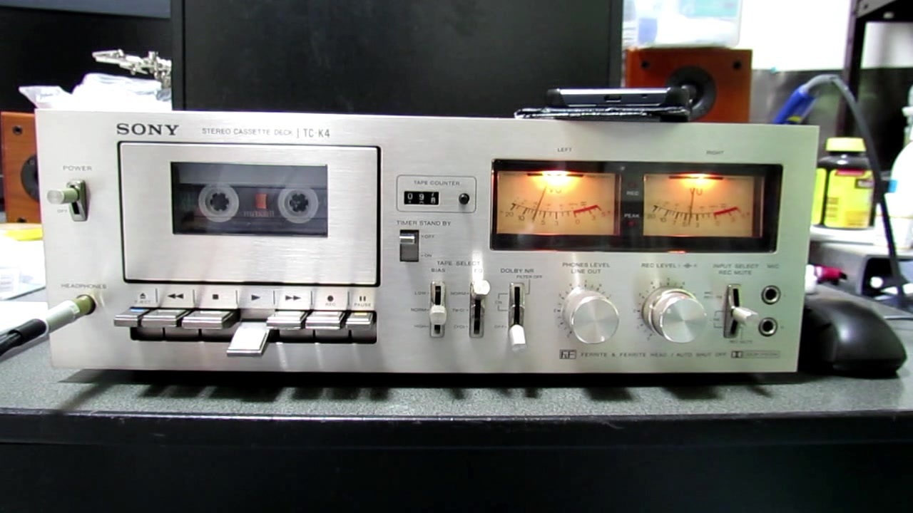 蘇生ジャンクカセットデッキ　自己録再テスト SONY TC-K4 ('76)